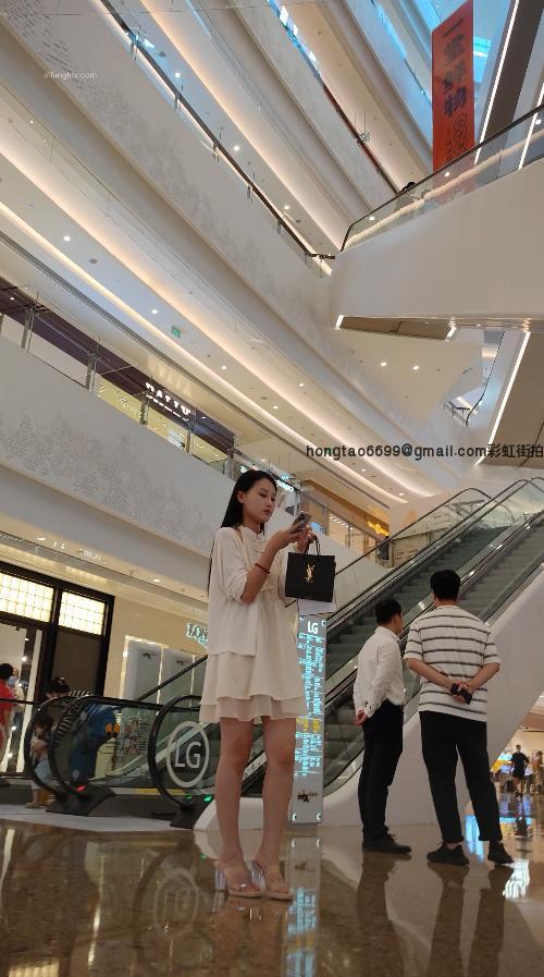 【XLBCD】065白色连衣裙高冷美女，透明高跟鞋