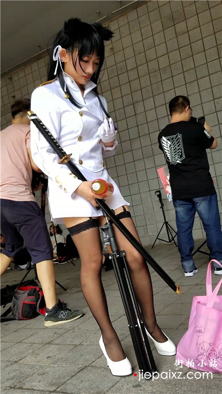 4k-长筒黑色丝袜cosplay的二次元少女