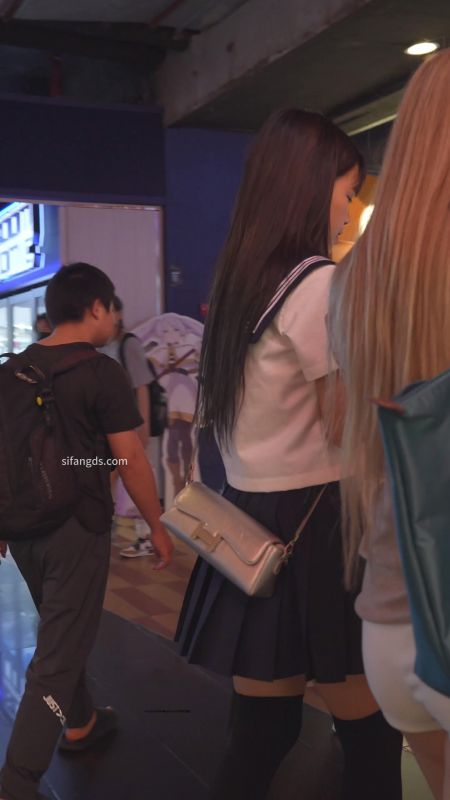 (BC-AA-422)水手服jk小姐姐逛宠物店..过膝袜配粉内前后拍